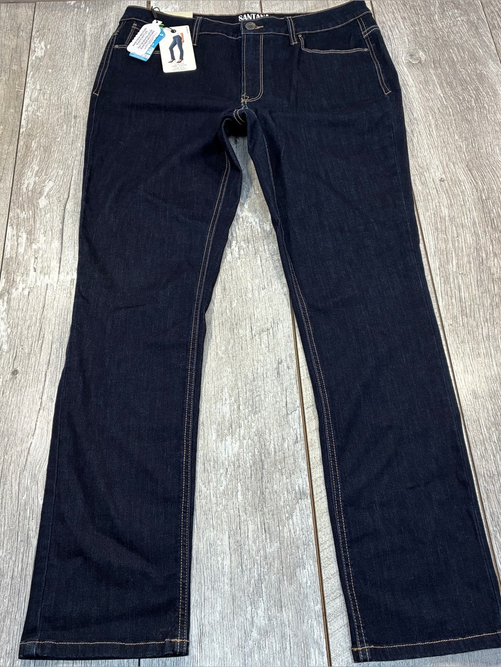 Santana women’s slim leg high rise jeans NWT dark wash size 14
